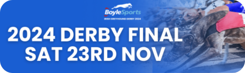 Click here for information on the 2024 BoyleSports Irish Greyhound Derby Final in SHelbourne Park