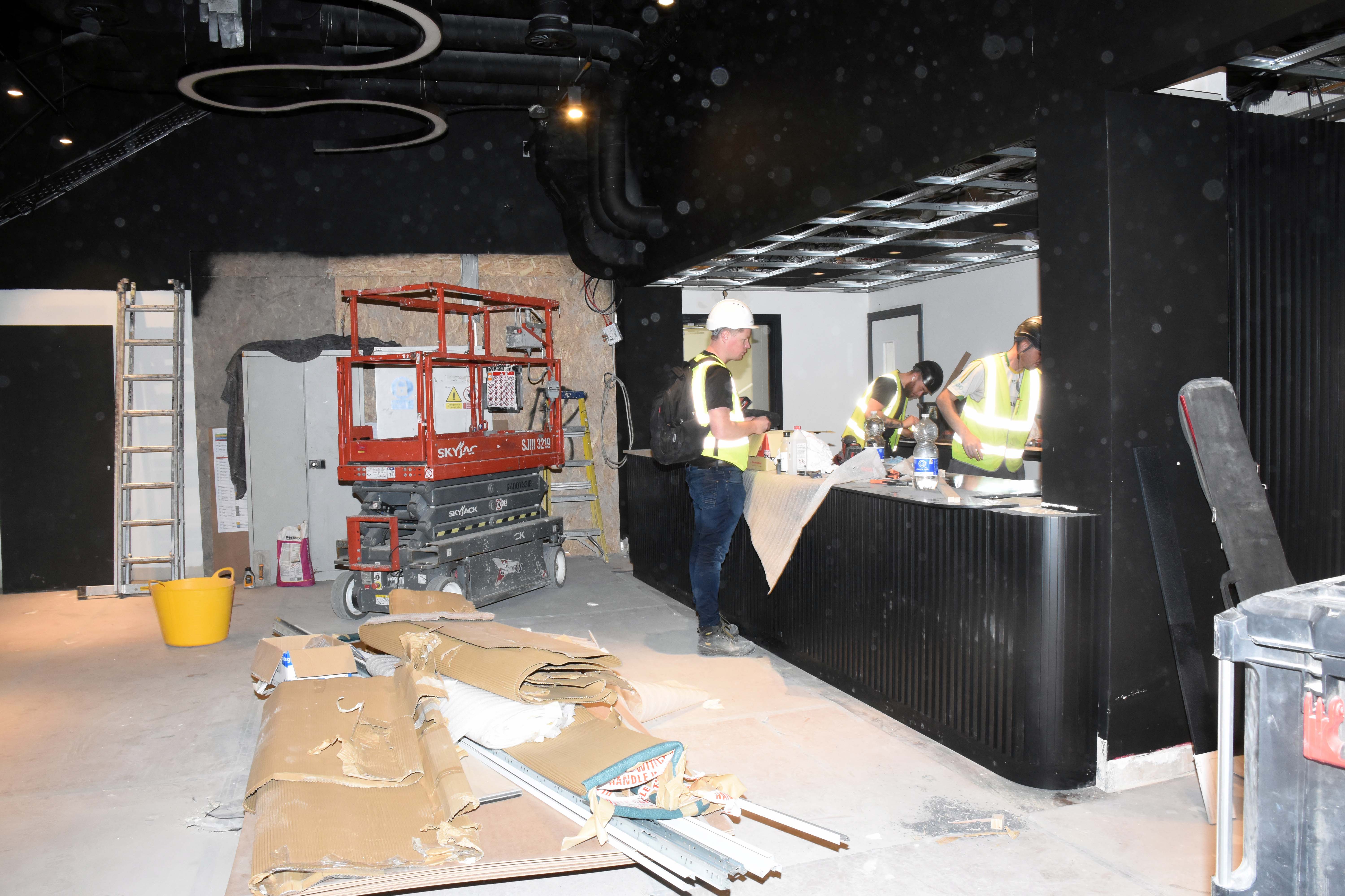 Image shows redevelopment works in the new bar area in Shelbourne Park Greyhound Stadium